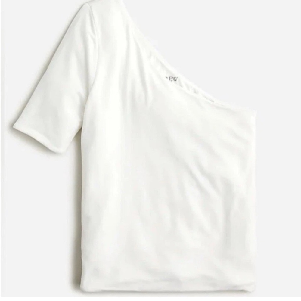 J. Crew White One-Shoulder Top